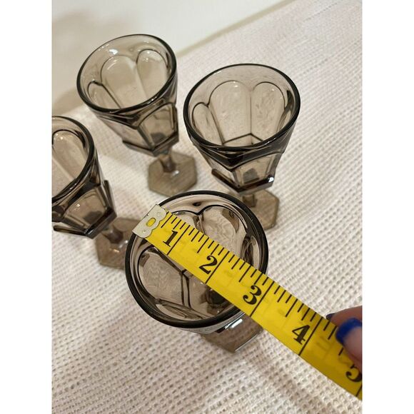 Fostoria Virginia Brown Tawny 6" Wine Water Glass Set of 4 Vintage - Picture 4 of 5